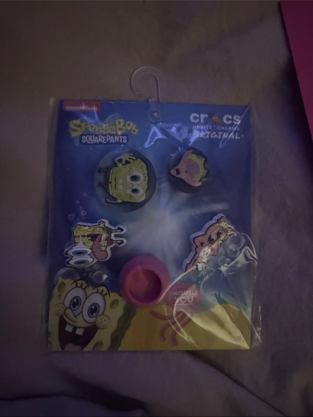 CROCS SpongeBob Jibbitz Charm Set in Yellow & Pink